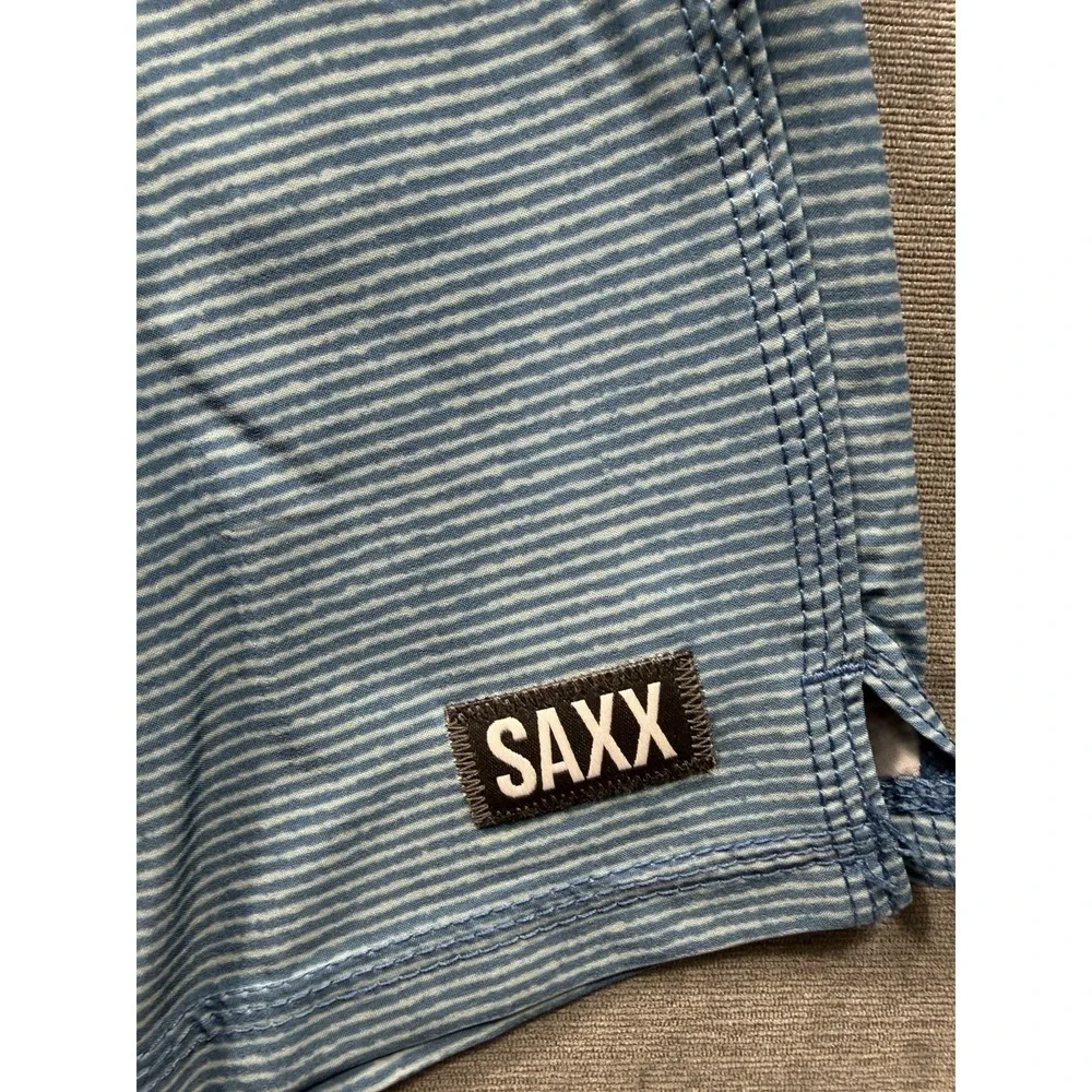 SAXX Swim Shorts Mens X Large Blue Stripe Oh Buoy 2N1 Trunks 7 Inseam Lined